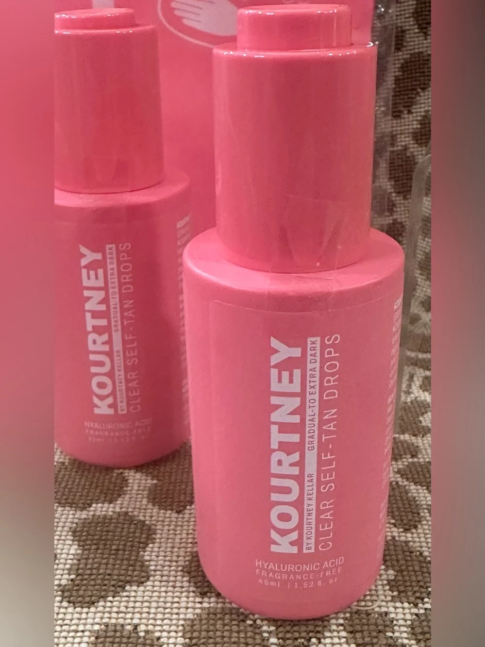 Lot of 5 Kourtney Kellar Tan~3 Clear Self-Tan Drops(1.52oz Ea) +2 Self Tan Mitts